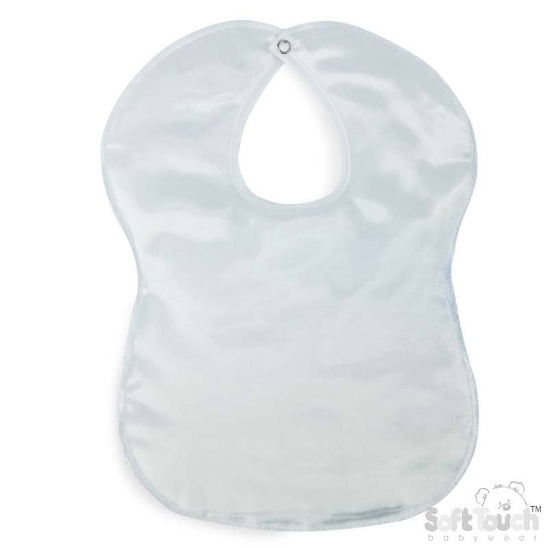 Large Plain White Satin Bib No. P5177-W